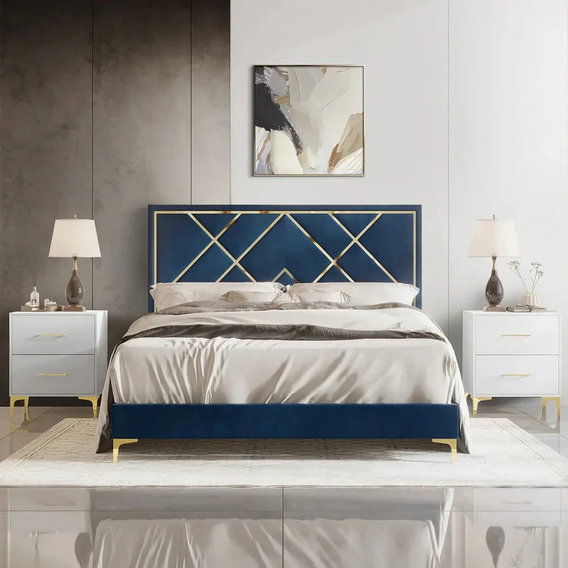 CraftPorch-3-Piece-Bedroom-Nightstands-Set-Velvet-Upholstered-Bed_1_800x